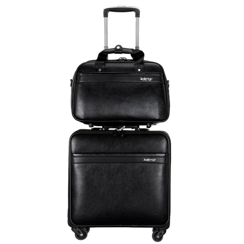 PU Wheeled Trolley Luggage Travelling Suitcase Case Bag