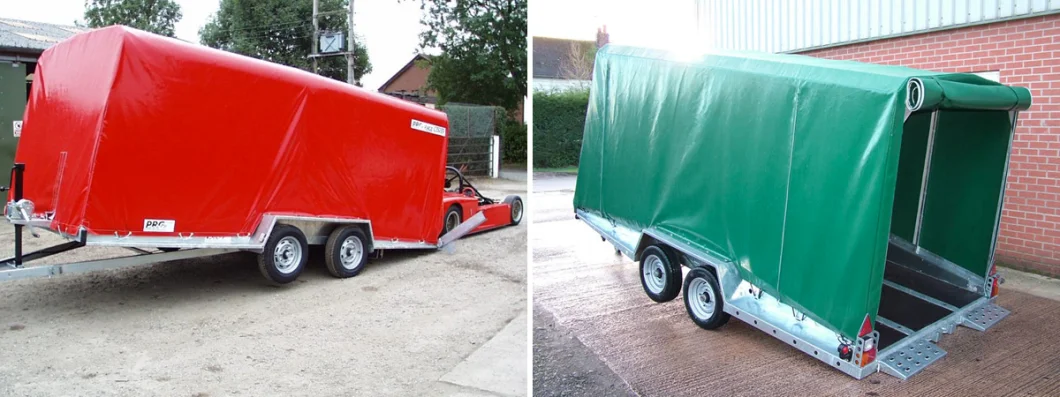 Blue PVC Cargo Trailer Covers Vinyl Tarp Finished Products