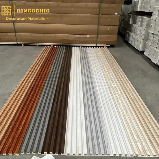 Multiple Color Wood Grain Line Finished Marble Grain PVC Laminated WPC Wall Panels