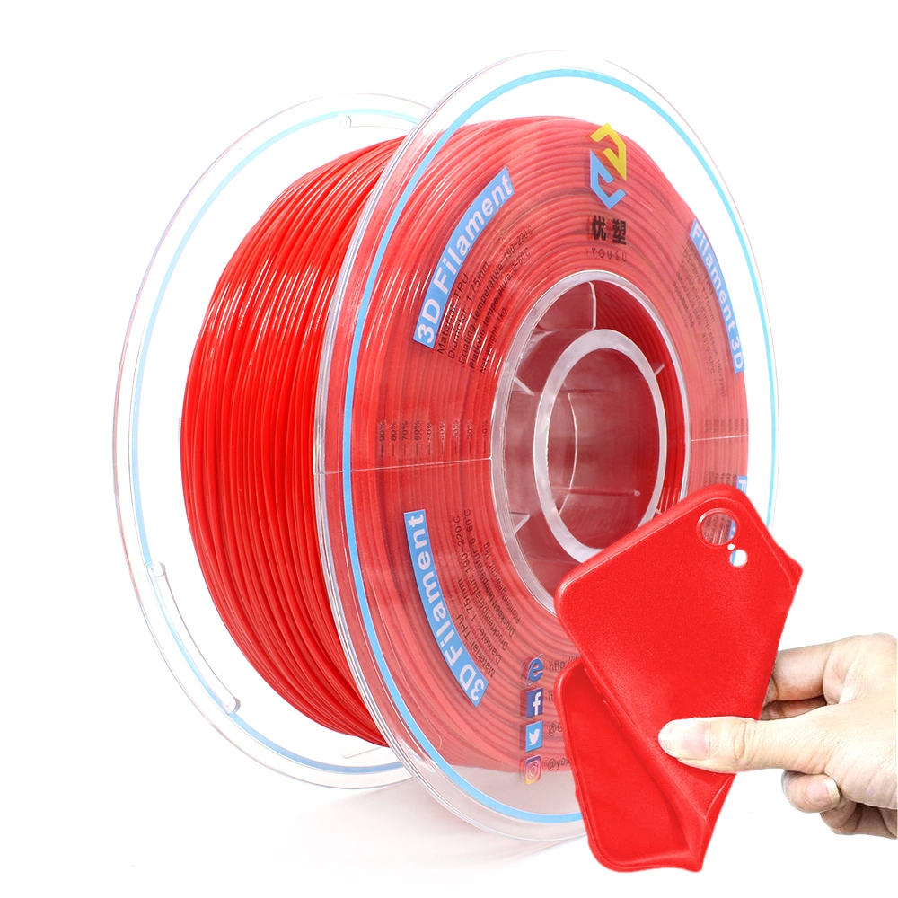 Is9001 Verified Factory Wholesale 3D Printers 95A TPU Flexible Filament Extremely Durable Good Printability 3D Printing Materials Red TPU 1.75mm 1kg
