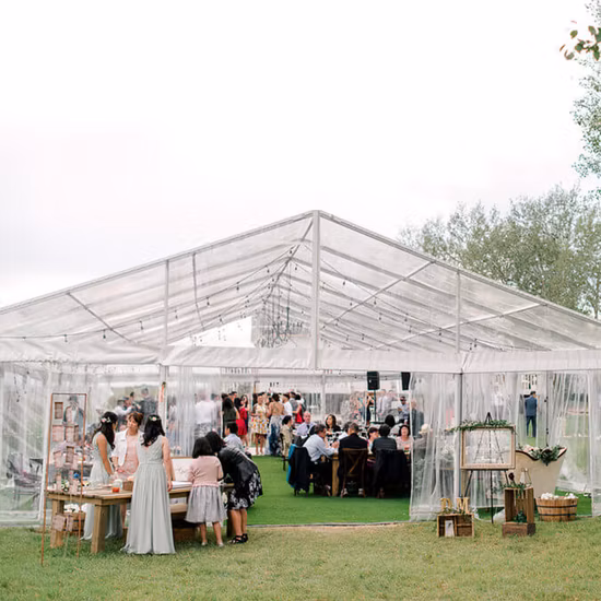 Aluminum Permanent Clear Transparent Roof PVC / Glass Wall Marquee Wedding Party Tent for Sale