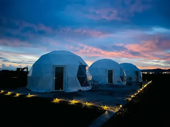 Hotel Glamping Waterproof PVC Canvas Igloo Prefabricated Steel House Tent 