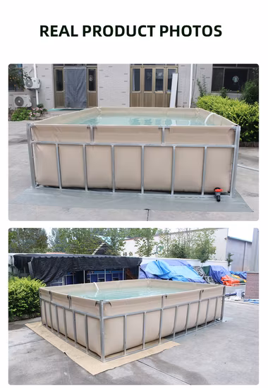 Collapsible pvc fish pool ponds with frame